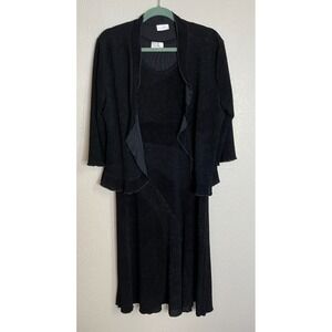 Caribe Womens Large XL Maxi Dress Matching Jacket Slinky Whimsigoth Travel Party